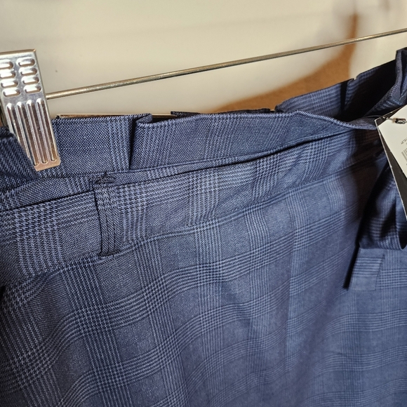 NWT Banana Republic Blue Plaid Pencil Midi Suit Skirt Removable Belt Pocket Sz 0 - Picture 13 of 15